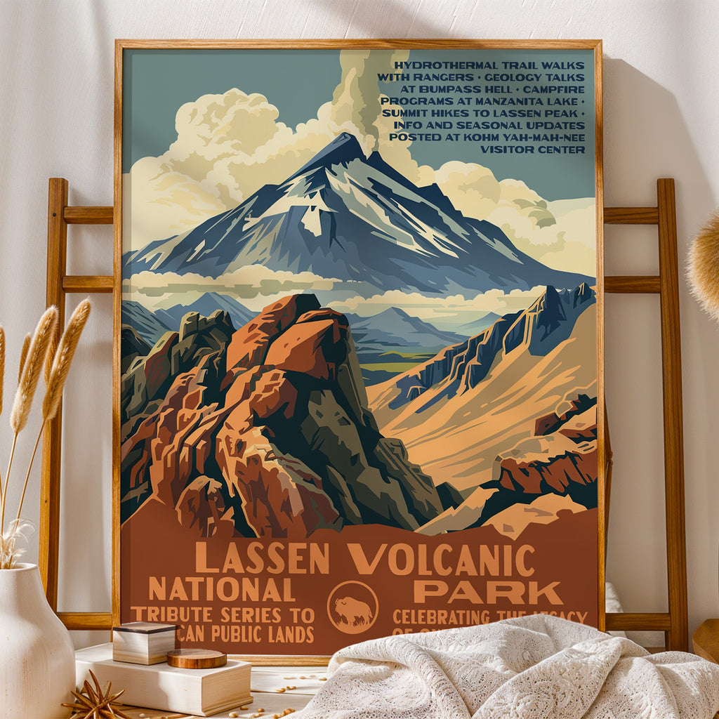 Lassen Volcanic National Park Vintage WPA Art
