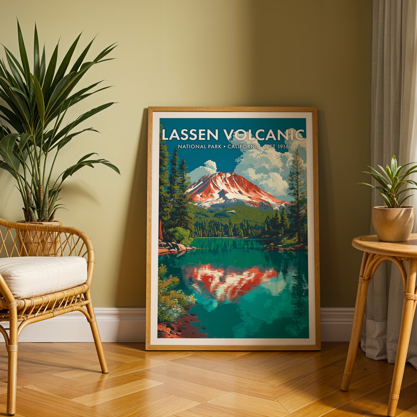 Retro Lassen Volcanic National Park Print