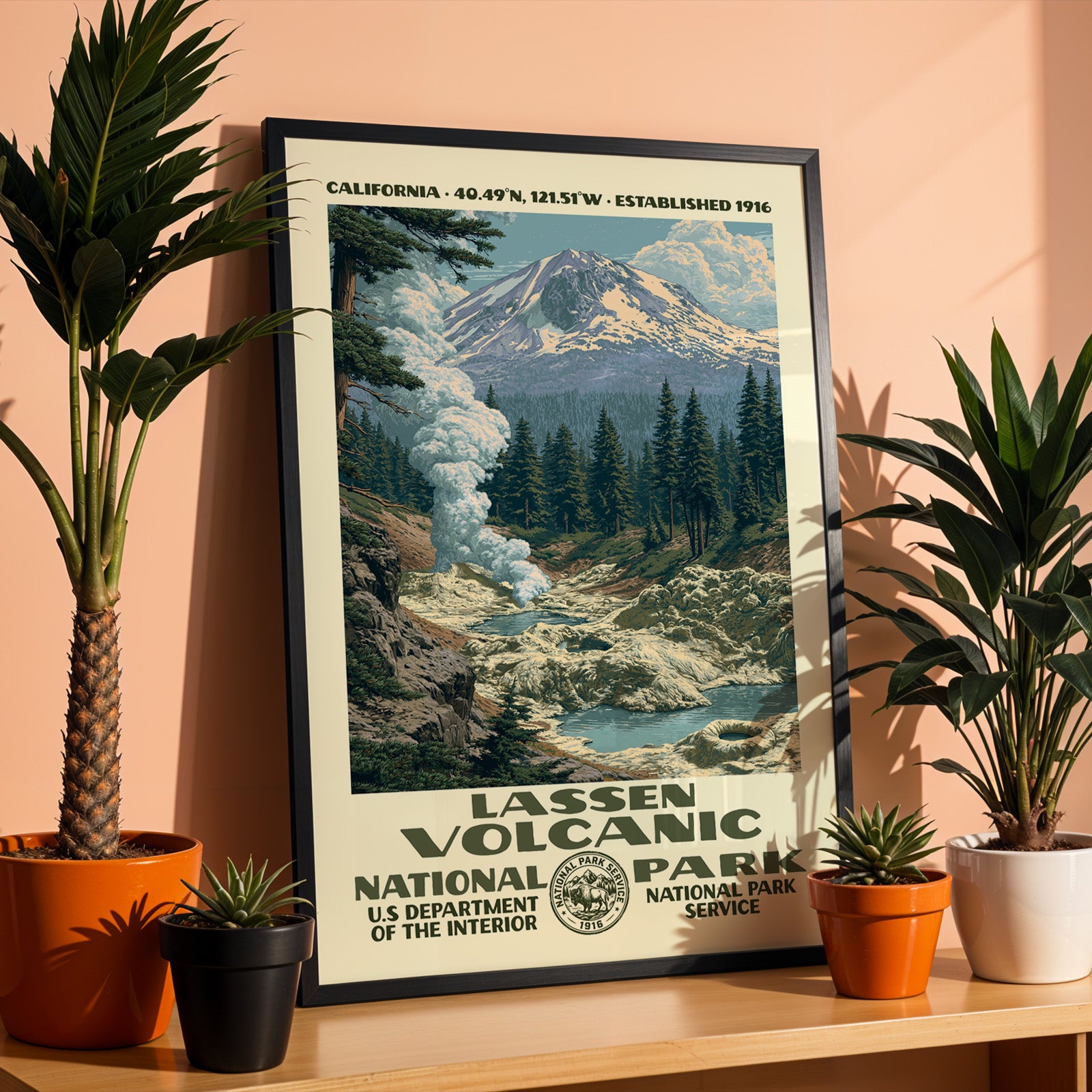 Lassen Volcanic National Park Vintage WPA Art