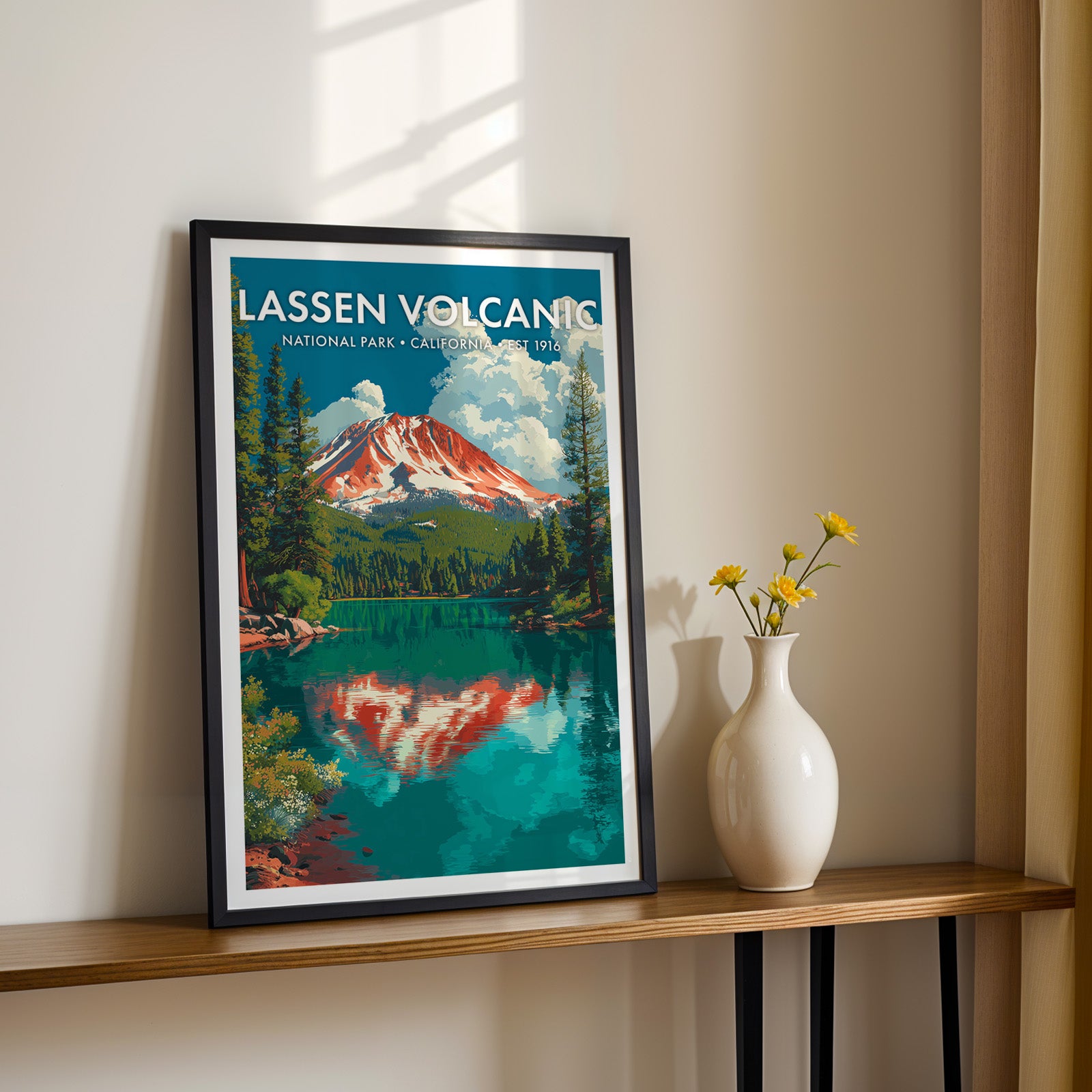 Retro Lassen Volcanic National Park Print
