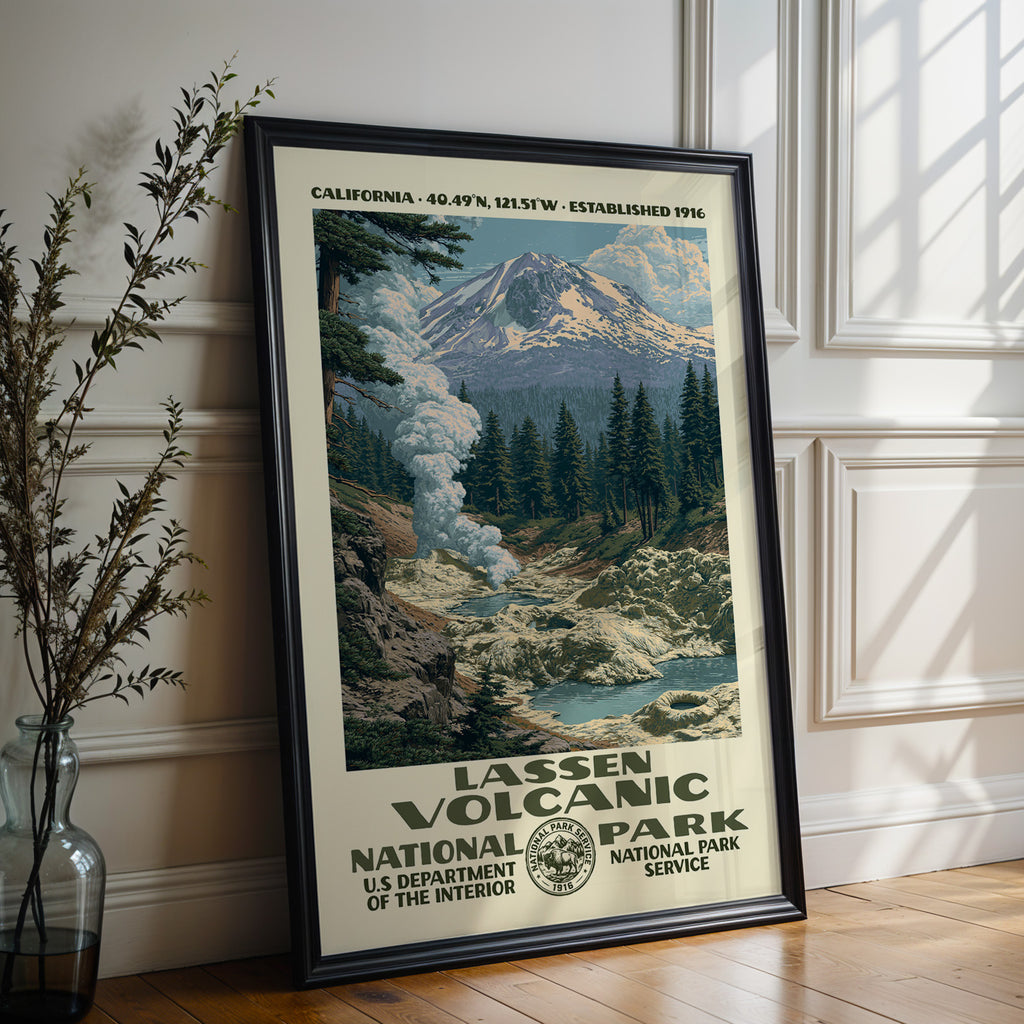 Lassen Volcanic National Park Vintage WPA Art