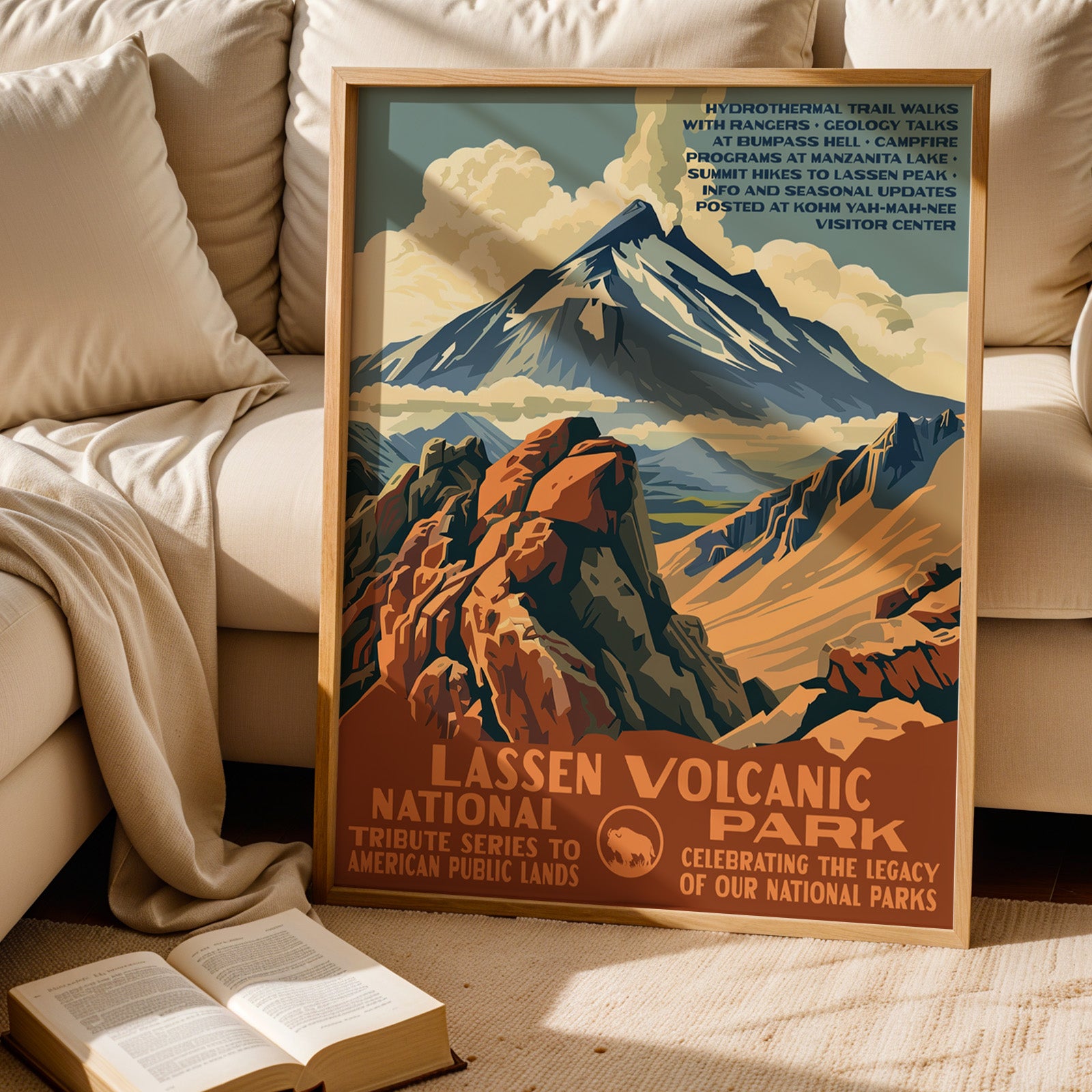 Lassen Volcanic National Park Vintage WPA Art