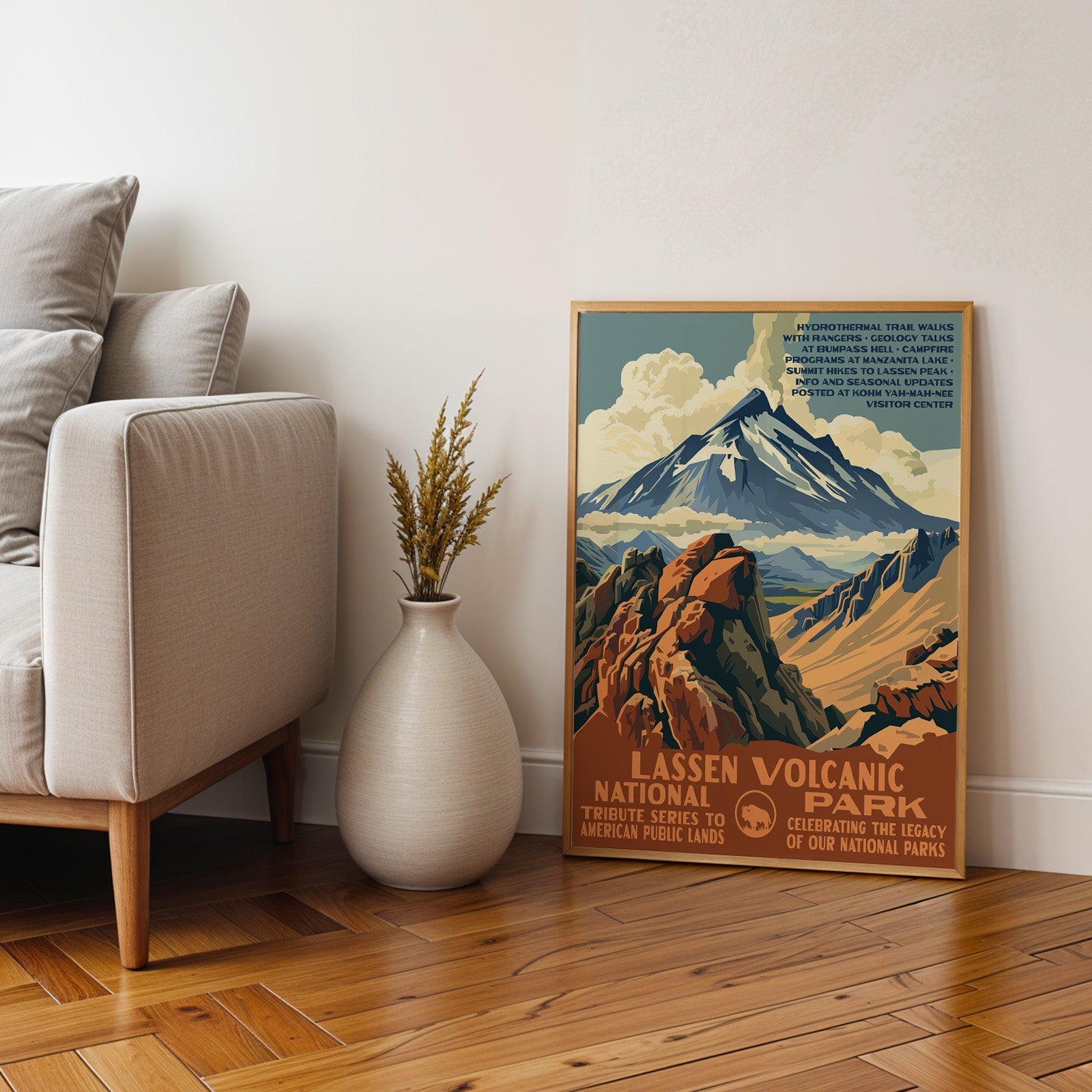 Lassen Volcanic National Park Vintage WPA Art