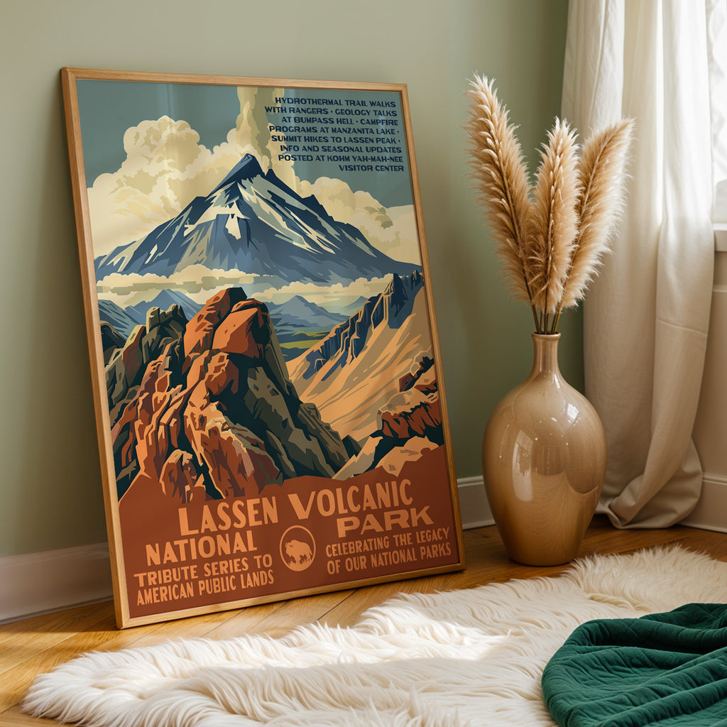 Lassen Volcanic National Park Vintage WPA Art