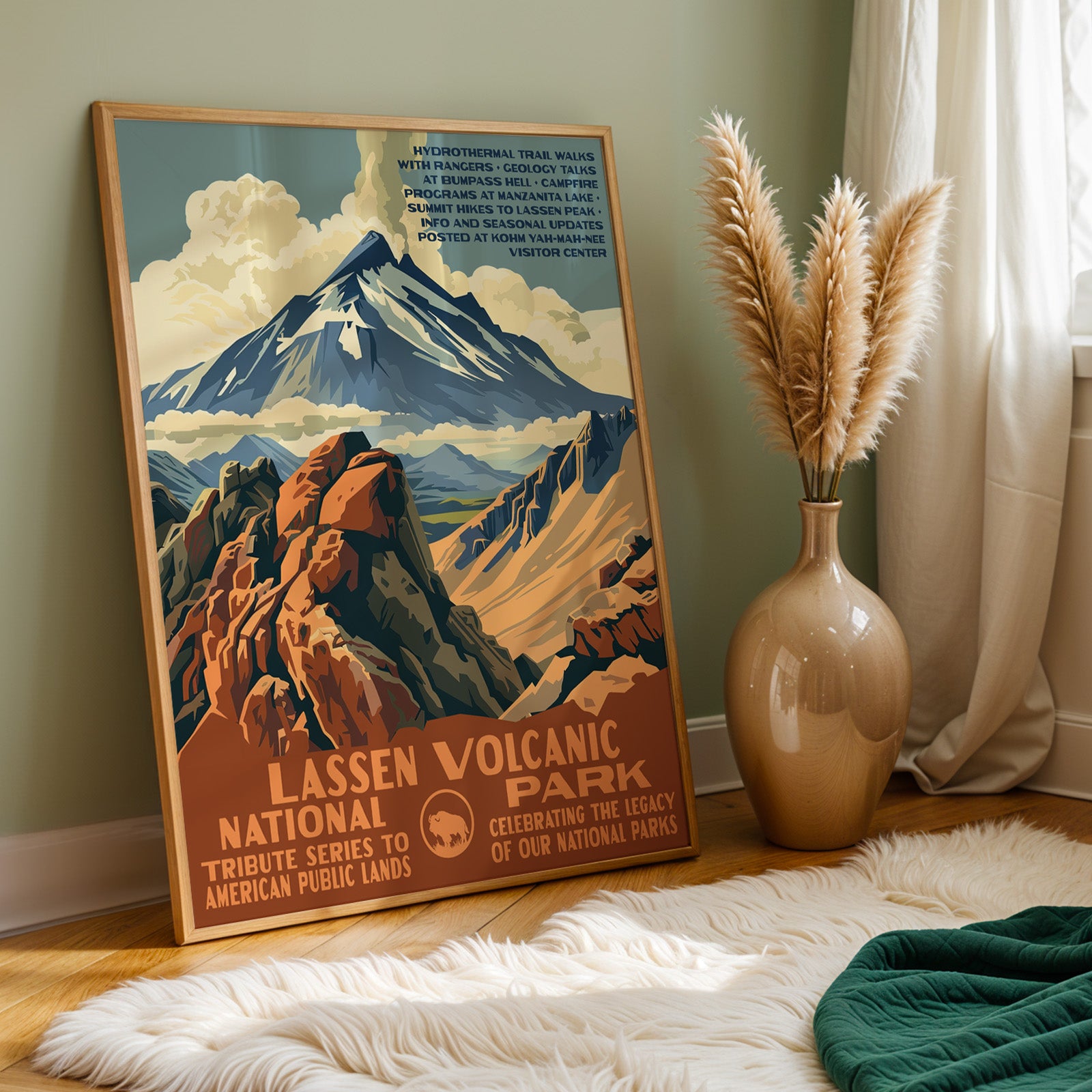 Lassen Volcanic National Park Vintage WPA Art