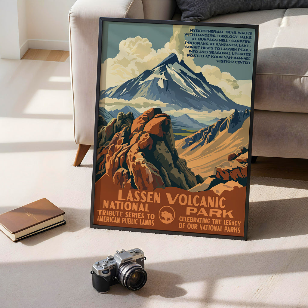 Lassen Volcanic National Park Vintage WPA Art