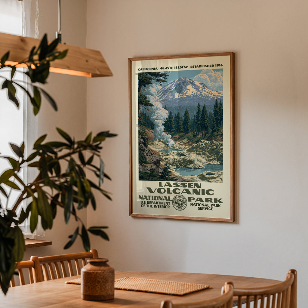 Lassen Volcanic National Park Vintage WPA Art