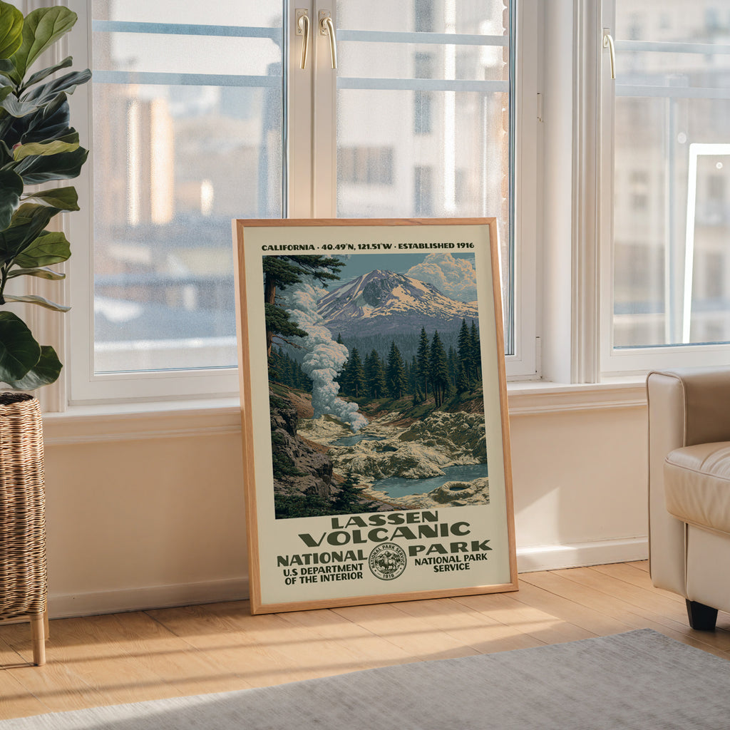 Lassen Volcanic National Park Vintage WPA Art
