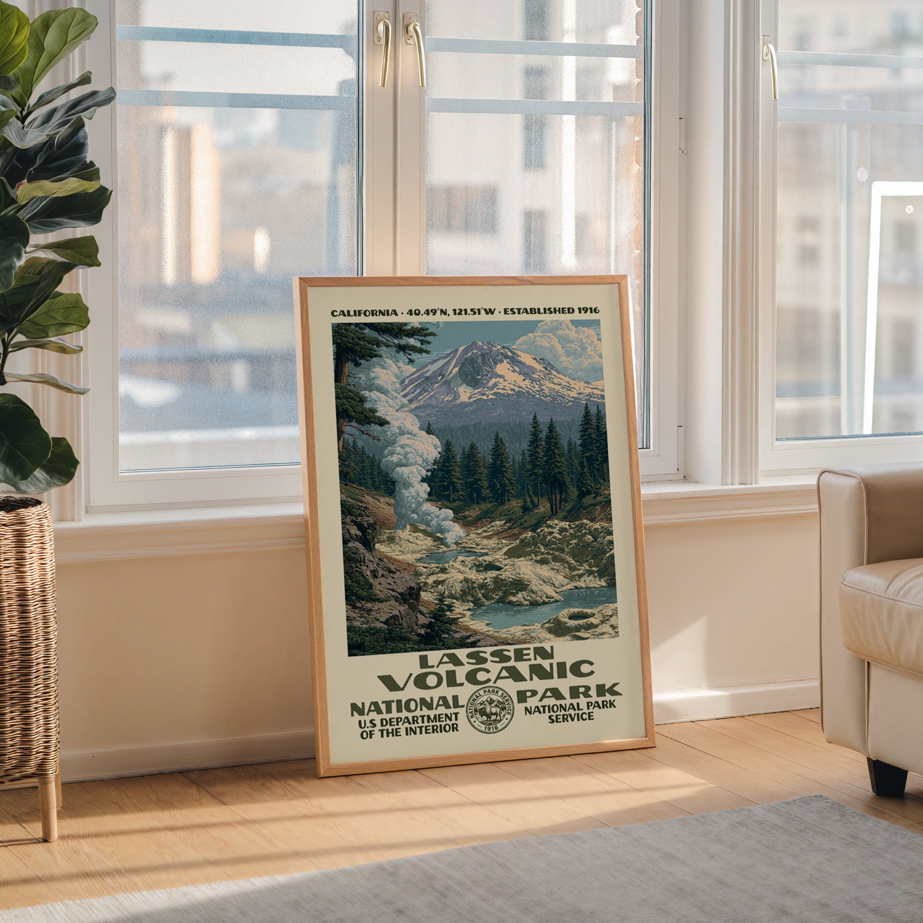 Lassen Volcanic National Park Vintage WPA Art