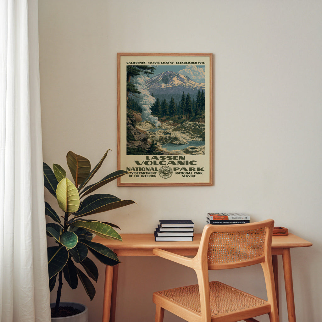 Lassen Volcanic National Park Vintage WPA Art