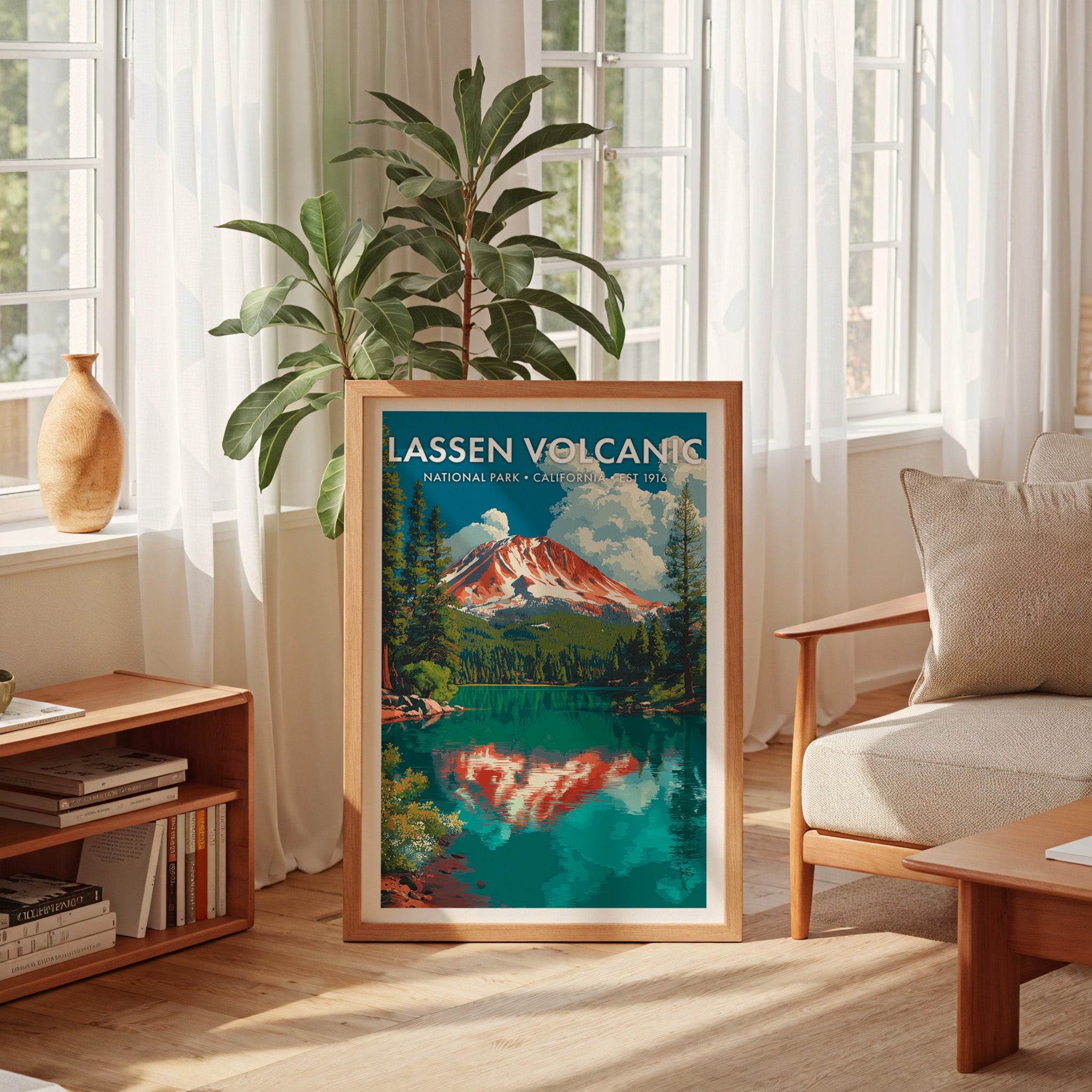 Retro Lassen Volcanic National Park Print
