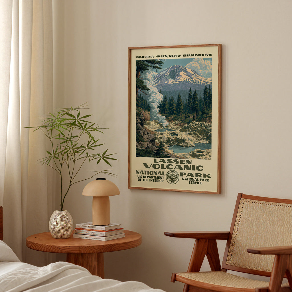 Lassen Volcanic National Park Vintage WPA Art