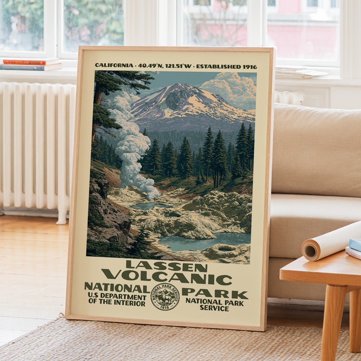 Lassen Volcanic National Park Vintage WPA Art