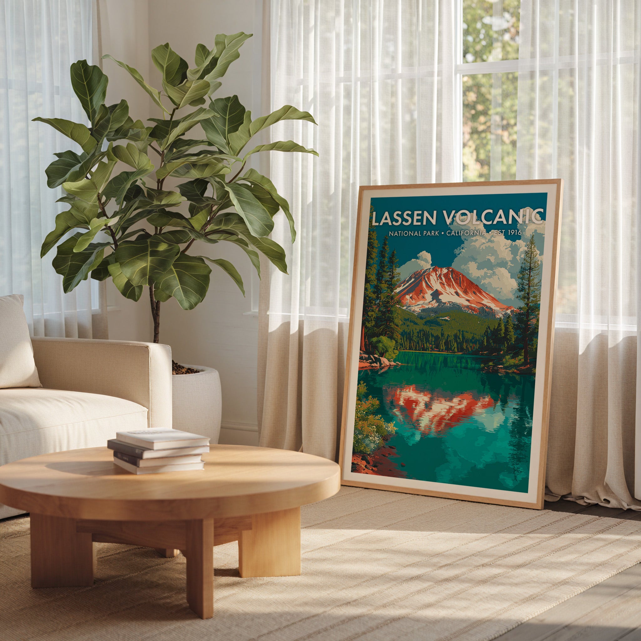 Retro Lassen Volcanic National Park Print