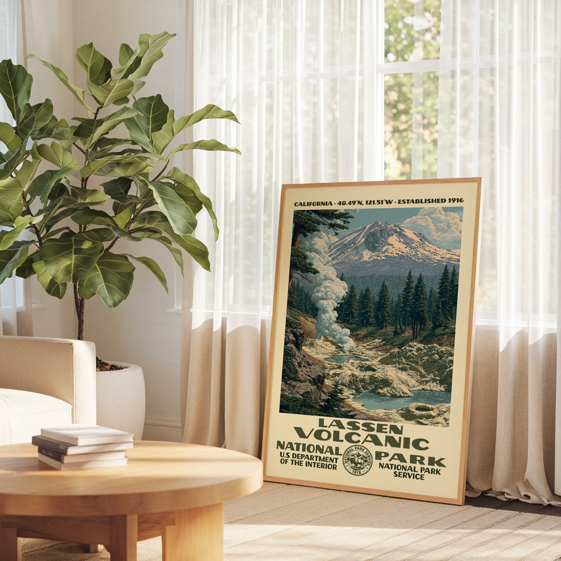 Lassen Volcanic National Park Vintage WPA Art
