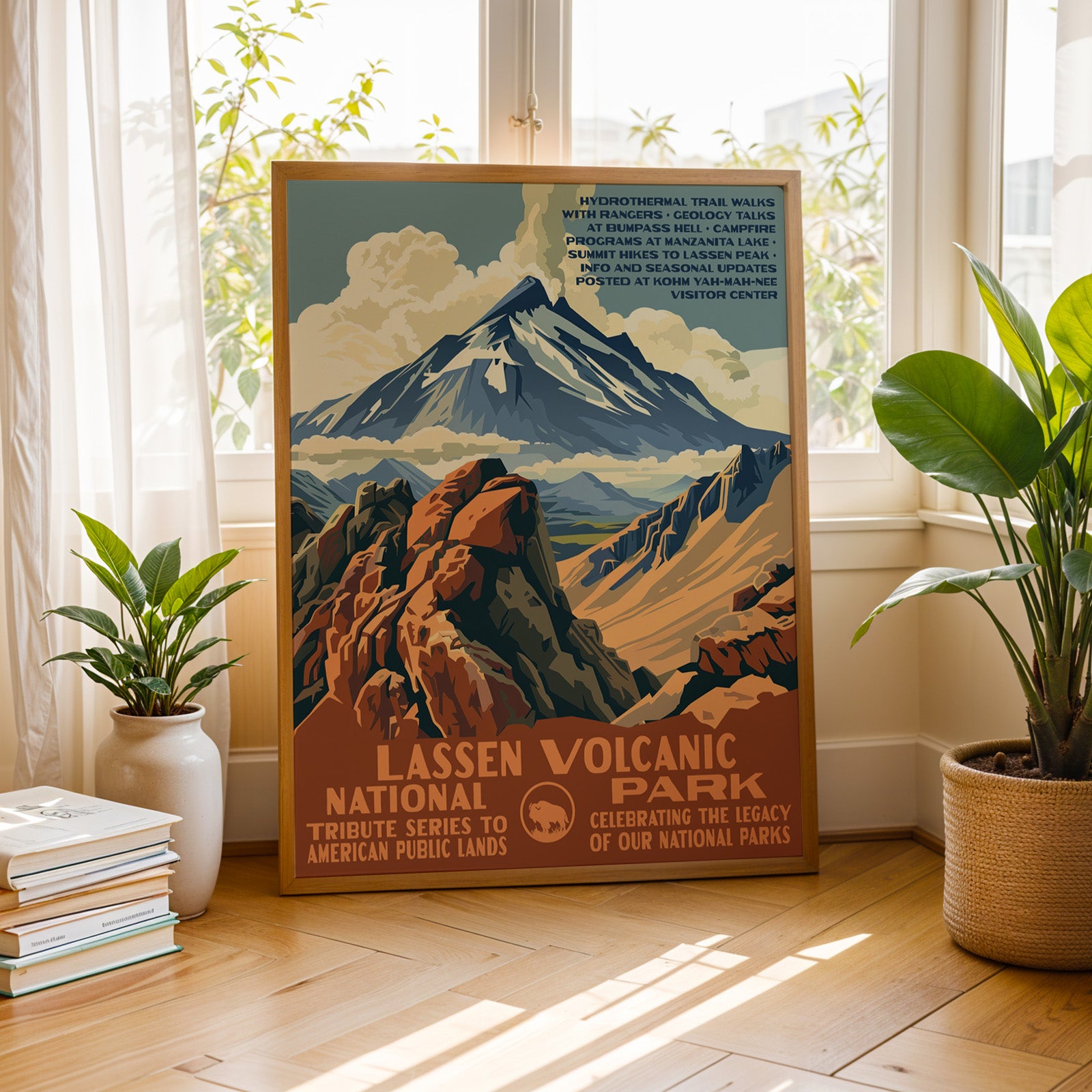 Lassen Volcanic National Park Vintage WPA Art