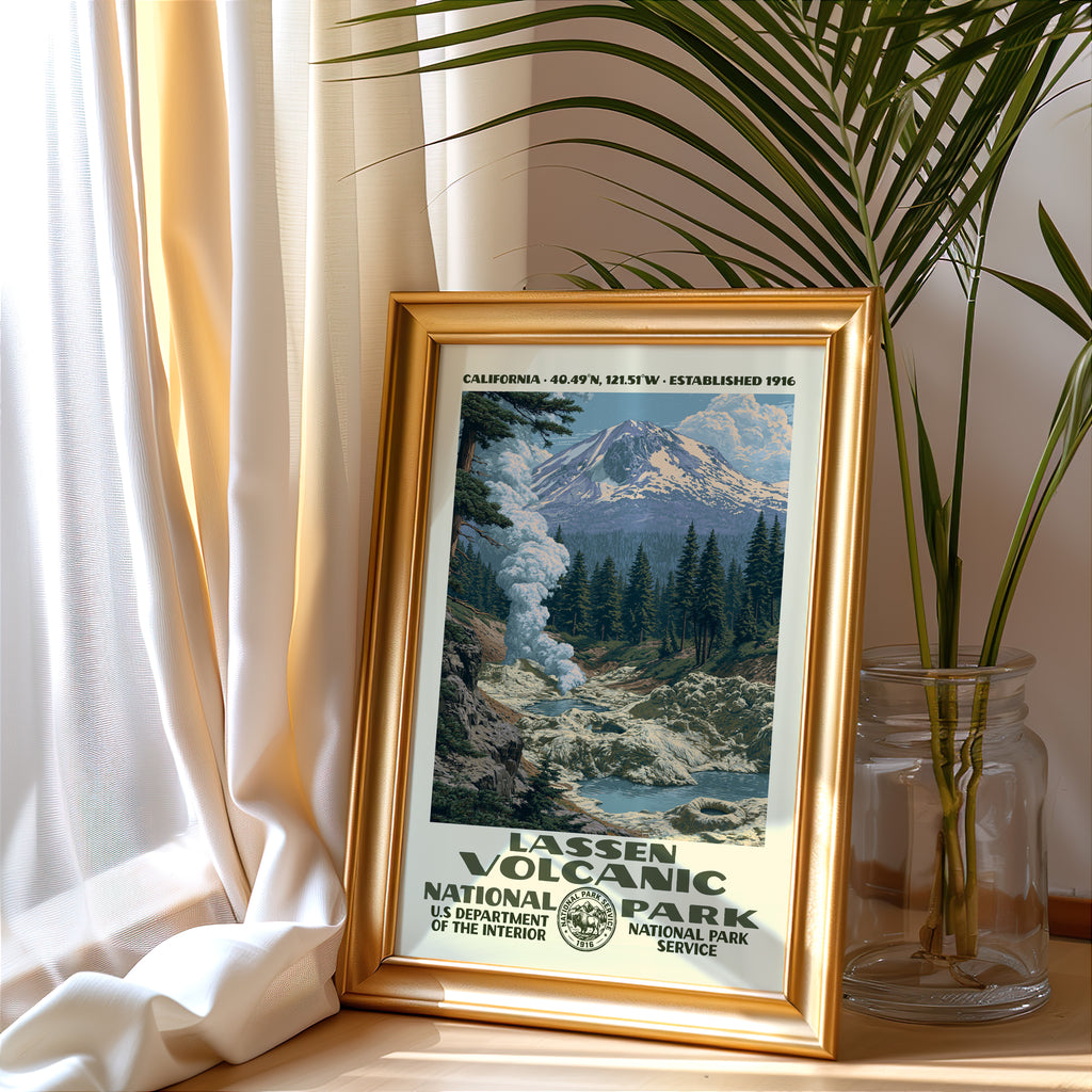 Lassen Volcanic National Park Vintage WPA Art