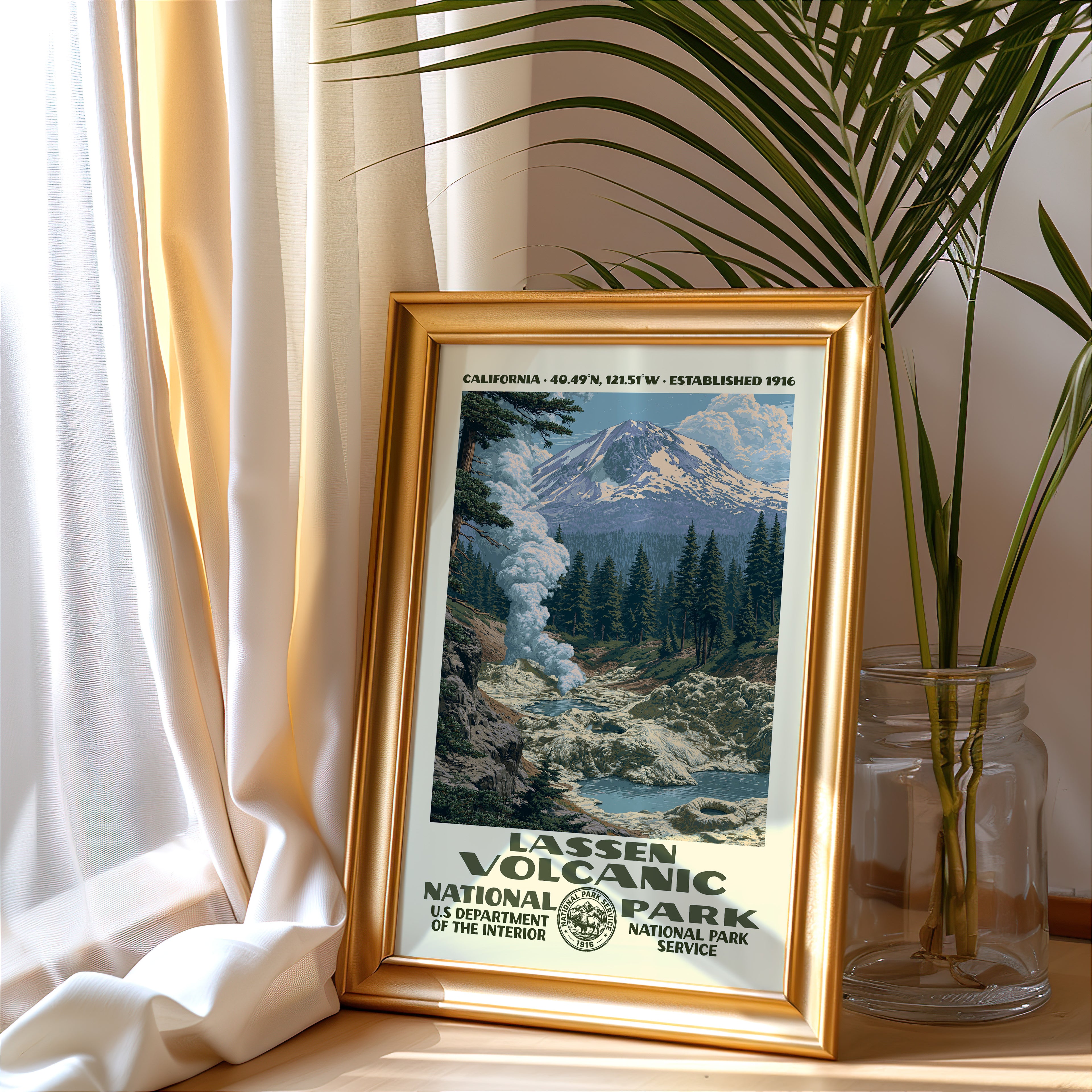 Lassen Volcanic National Park Vintage WPA Art