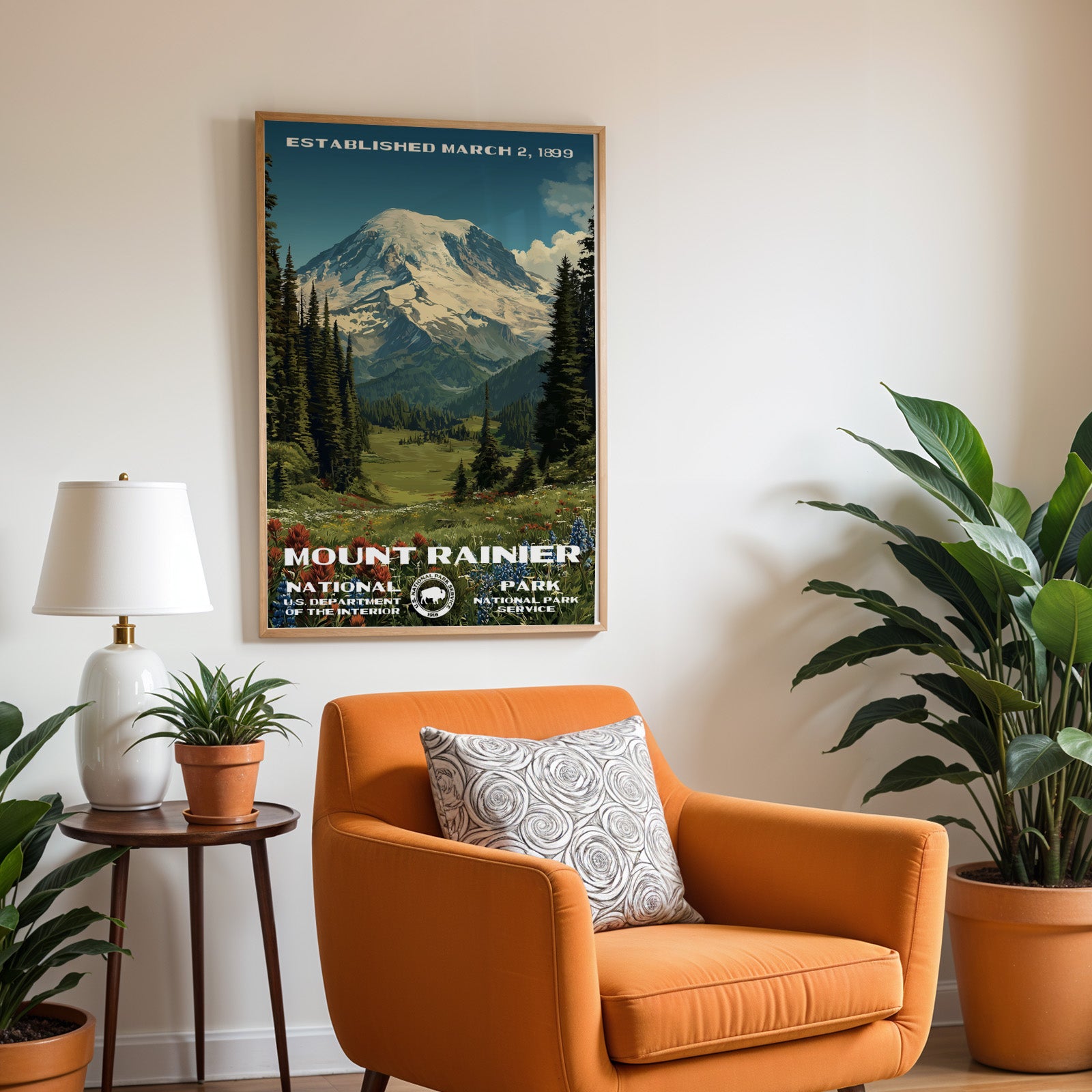 Mount Rainier National Park Vintage WPA