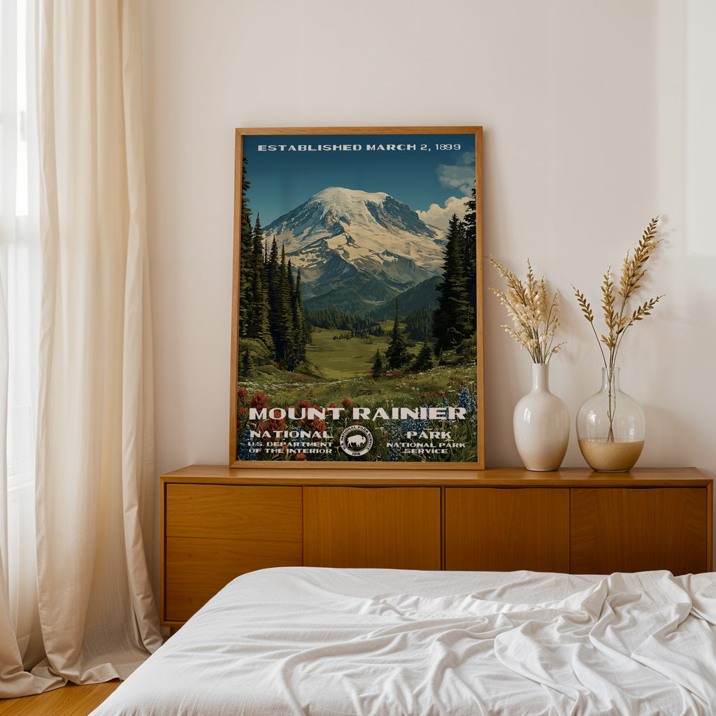 Mount Rainier National Park Vintage WPA