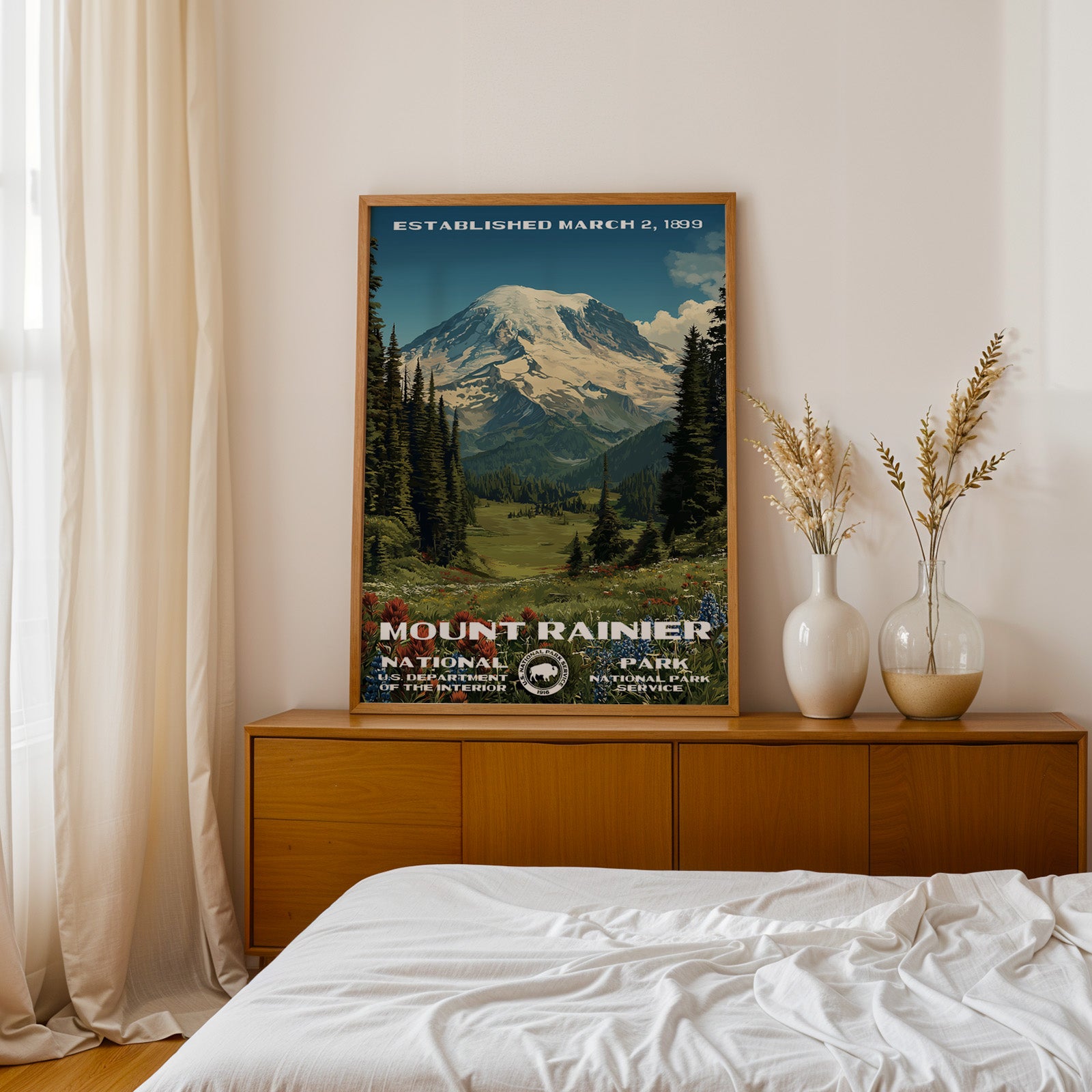 Mount Rainier National Park Vintage WPA