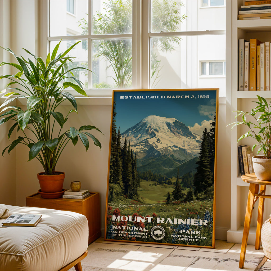 Mount Rainier National Park Vintage WPA