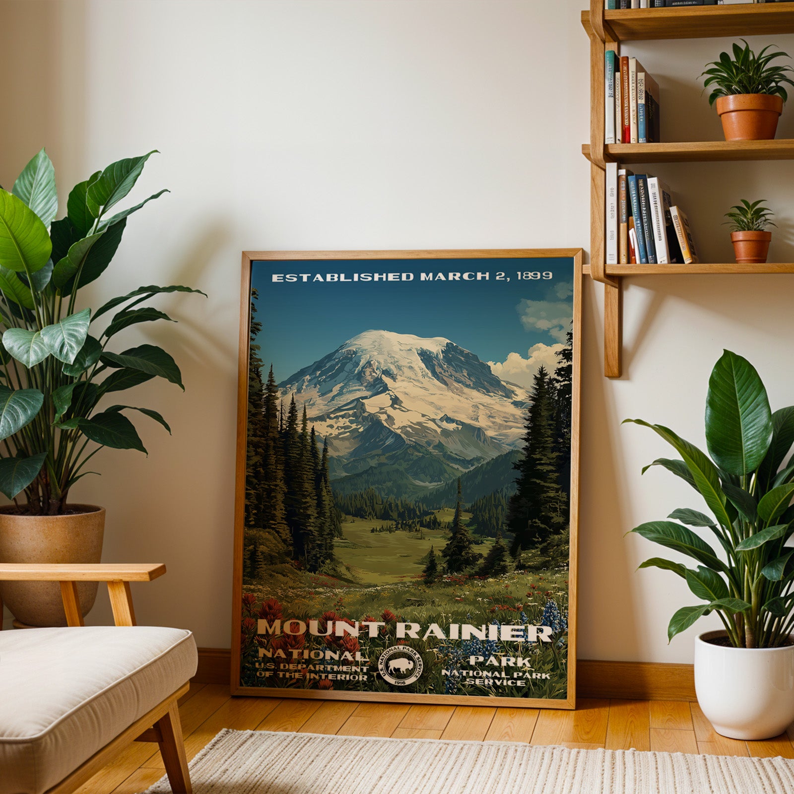 Mount Rainier National Park Vintage WPA