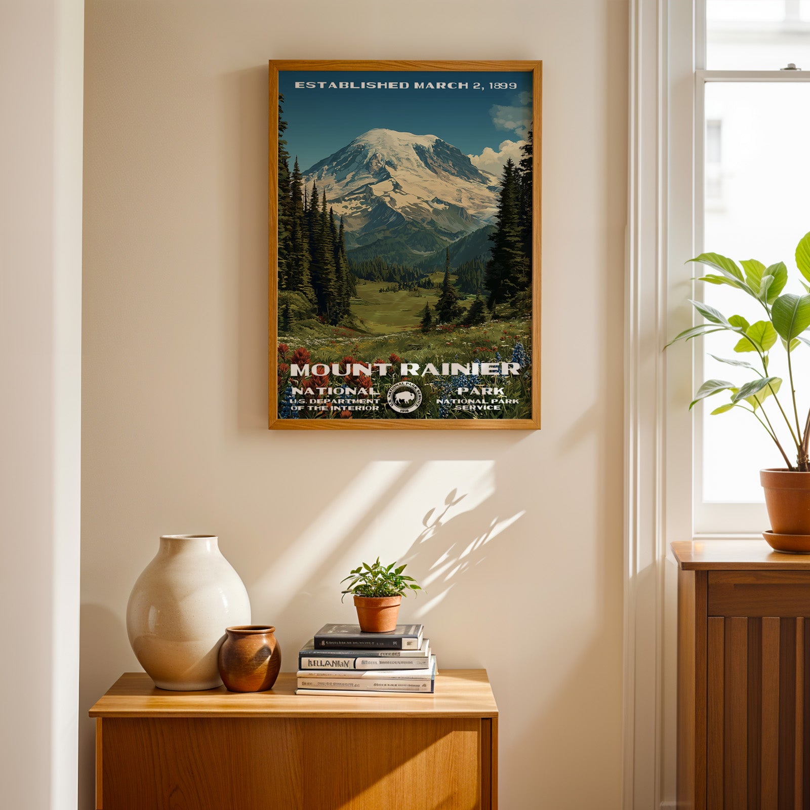 Mount Rainier National Park Vintage WPA
