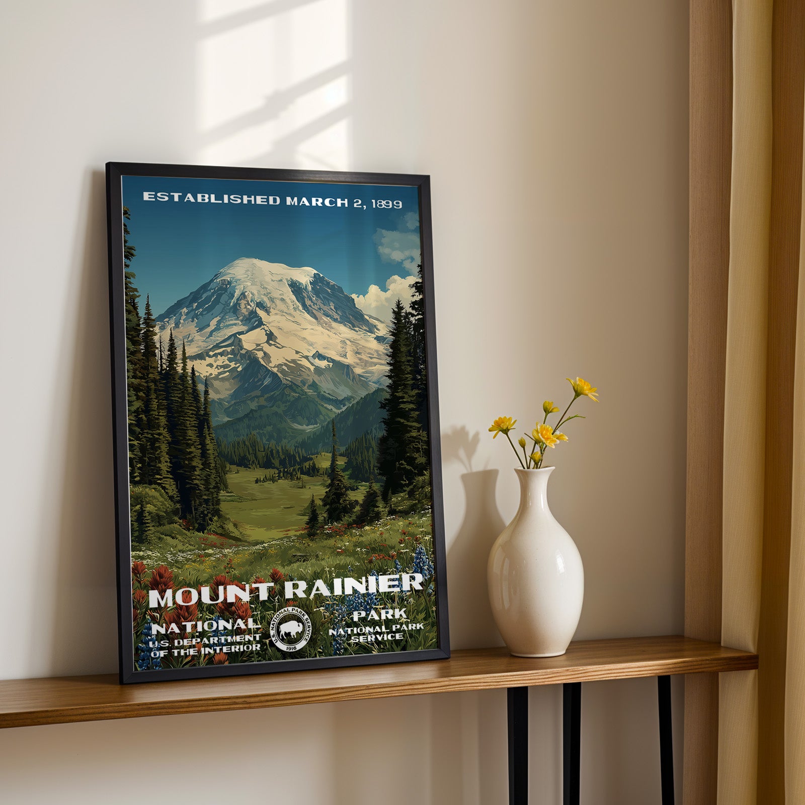 Mount Rainier National Park Vintage WPA