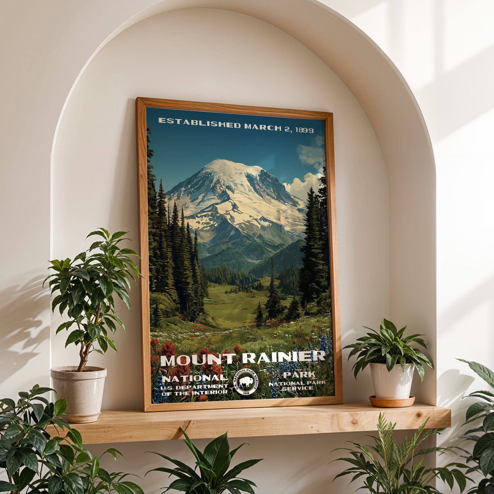 Mount Rainier National Park Vintage WPA