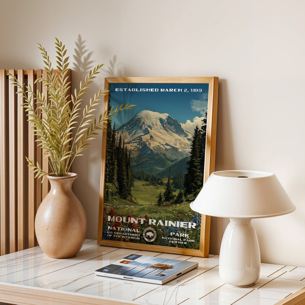 Mount Rainier National Park Vintage WPA
