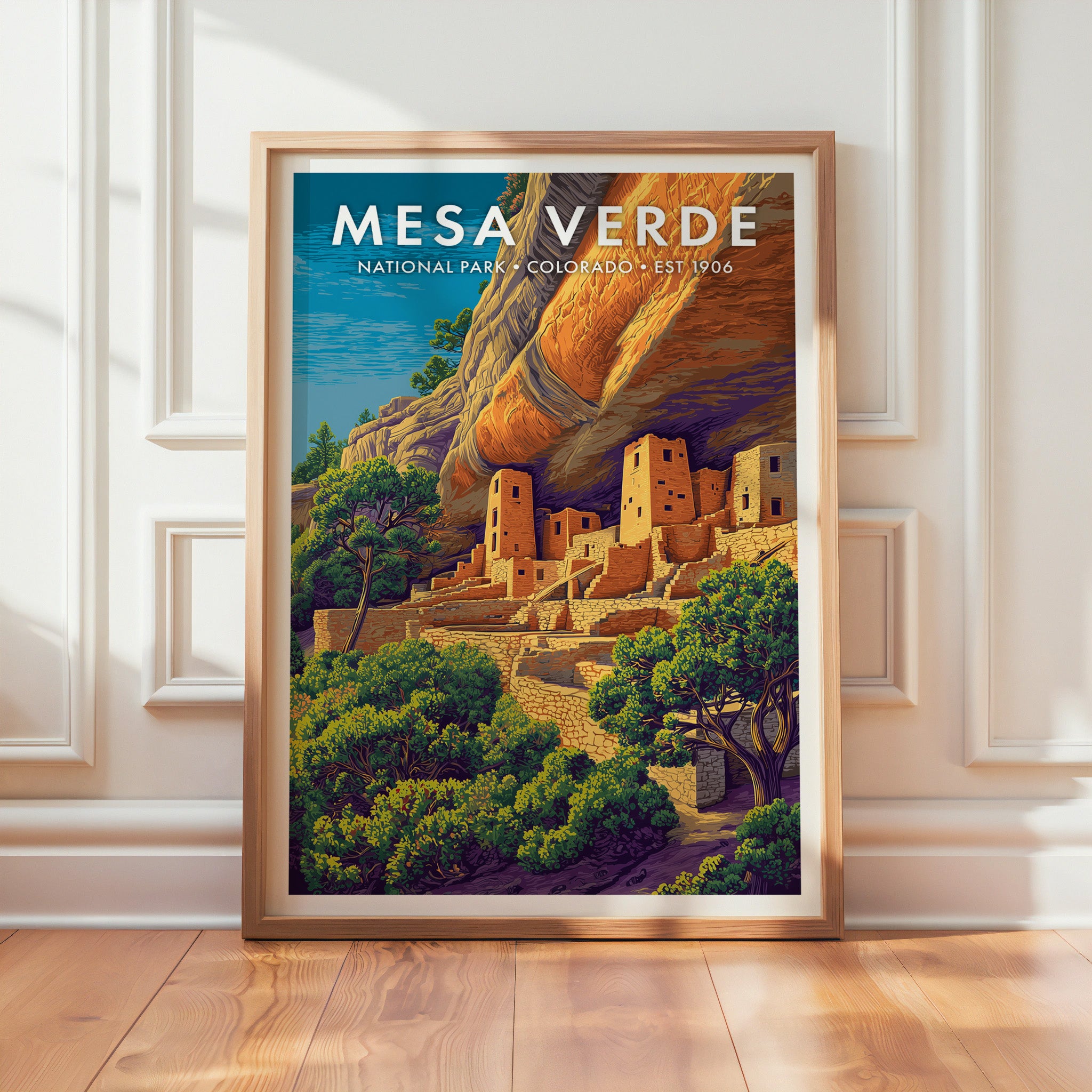 Retro Mesa Verde National Park Print