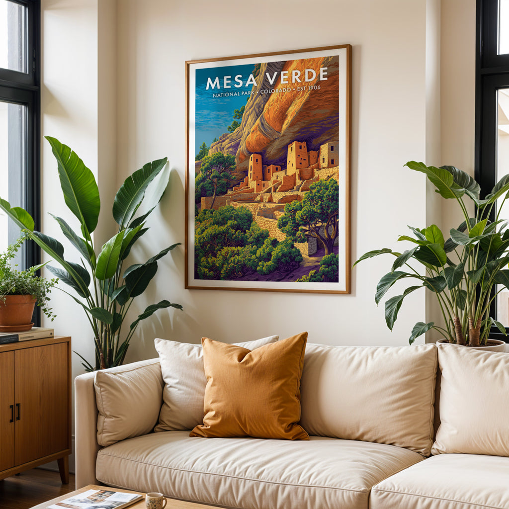 Retro Mesa Verde National Park Print