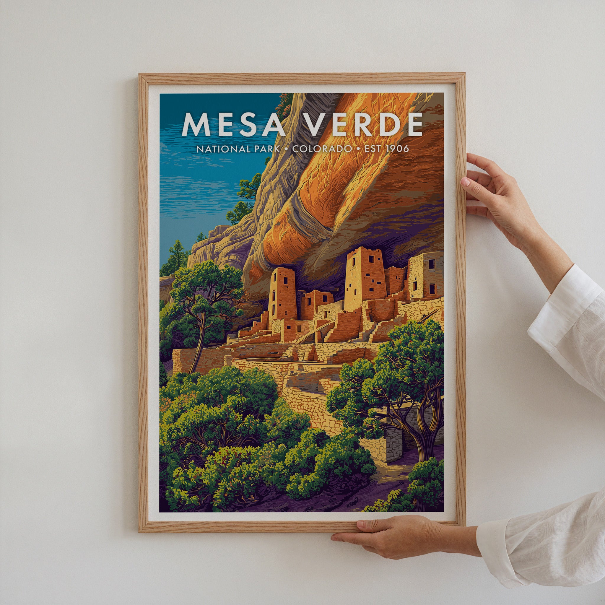 Retro Mesa Verde National Park Print