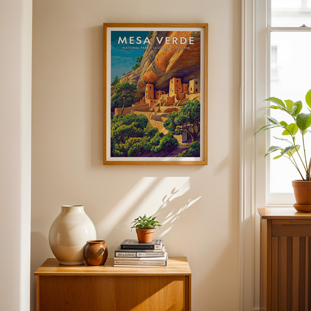 Retro Mesa Verde National Park Print
