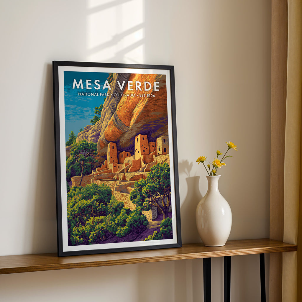 Retro Mesa Verde National Park Print