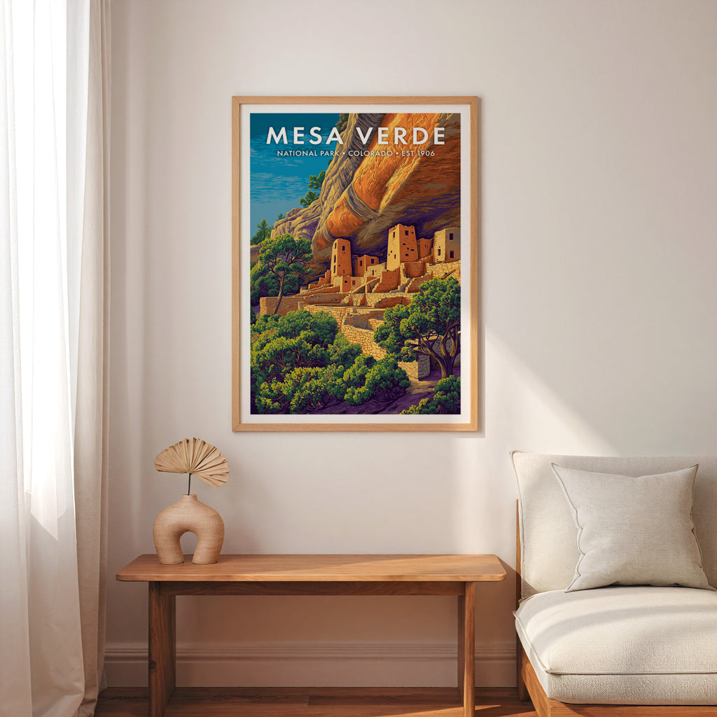 Retro Mesa Verde National Park Print