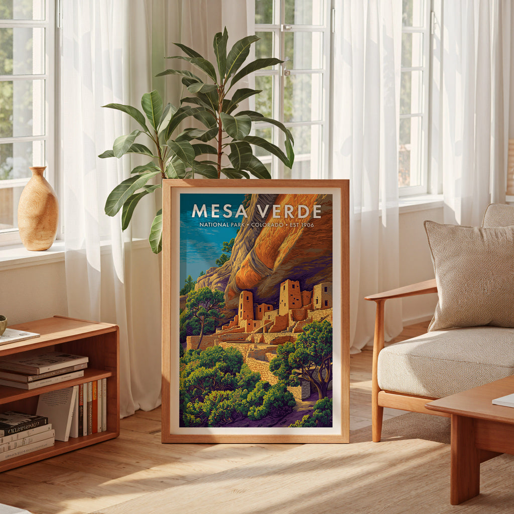 Retro Mesa Verde National Park Print