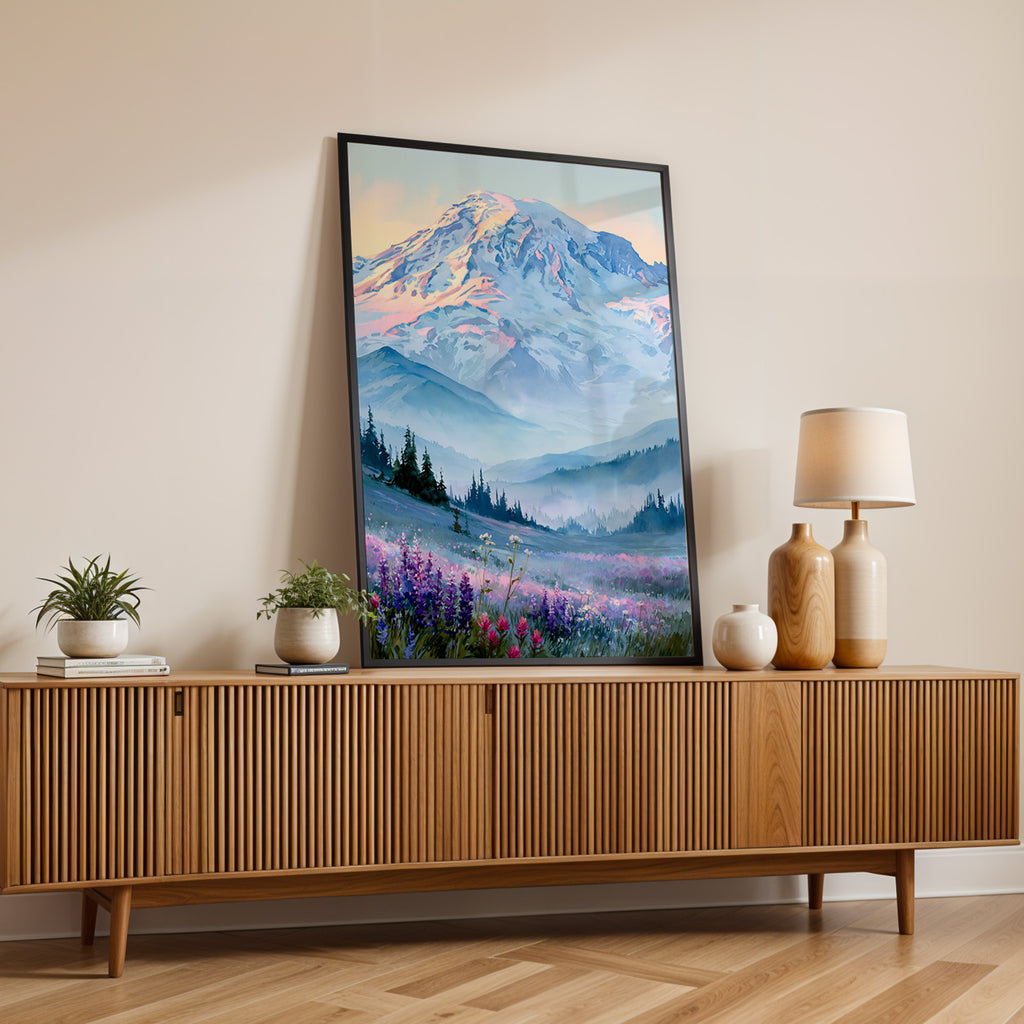 Mount Rainier National Park Watercolor Art