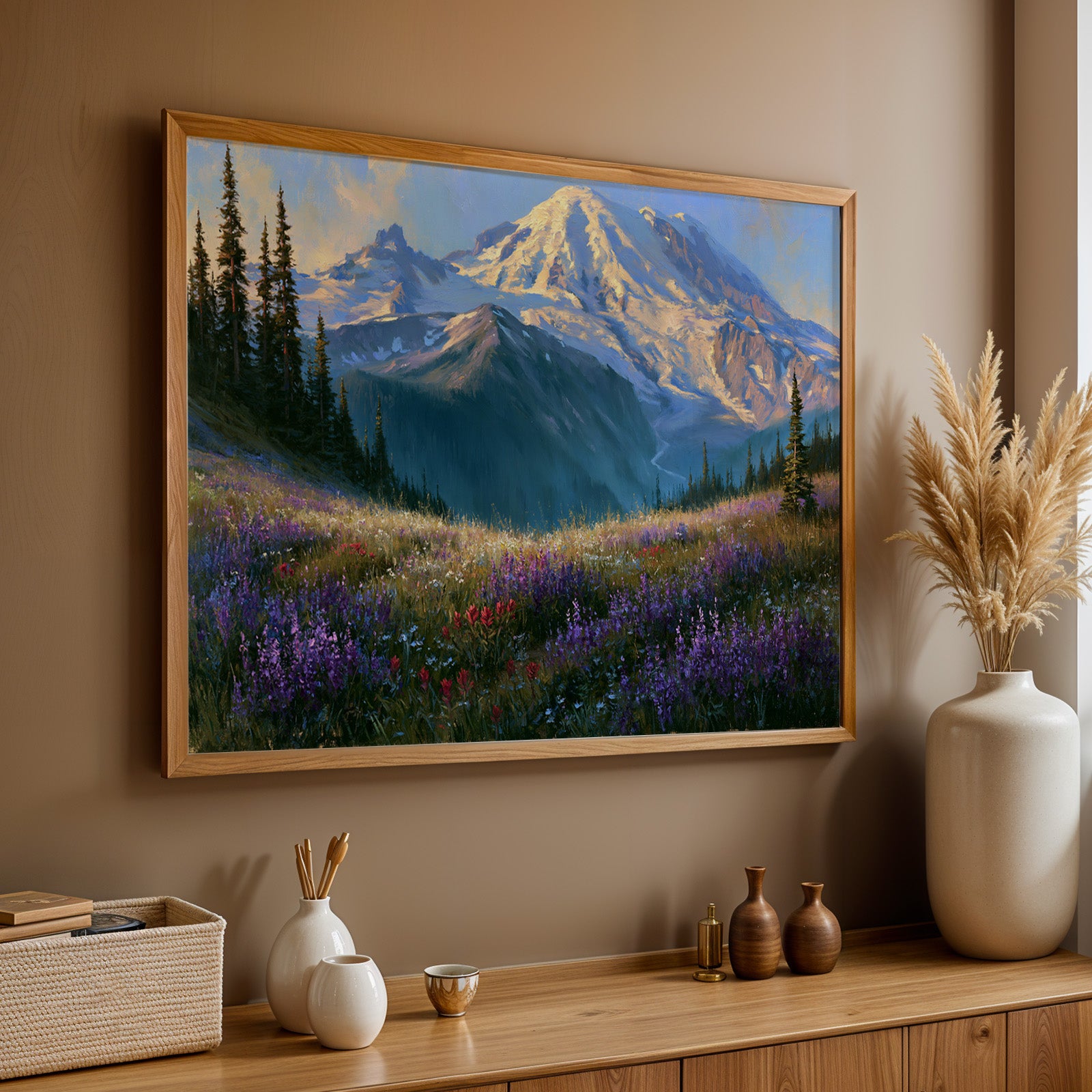 Mount Rainier National Park Classical Oil Painting