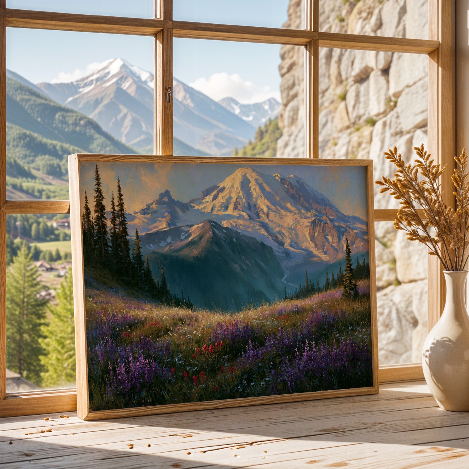 Mount Rainier National Park Classical Oil Painting