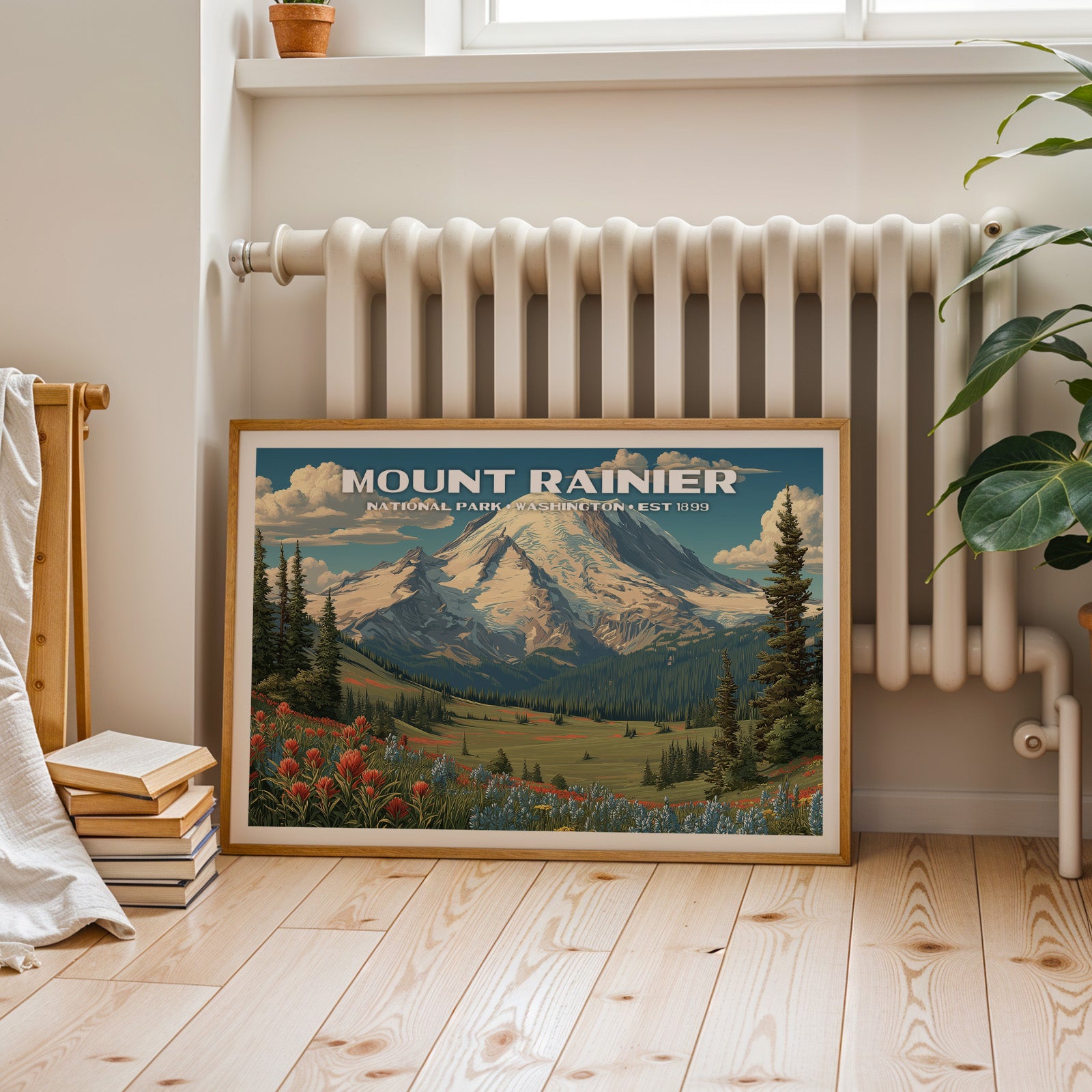 Mount Rainier National Park Horizontal Vintage Art