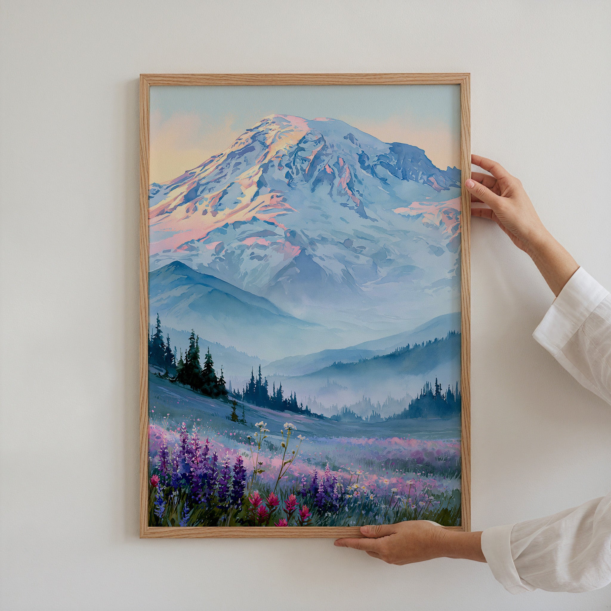Mount Rainier National Park Watercolor Art