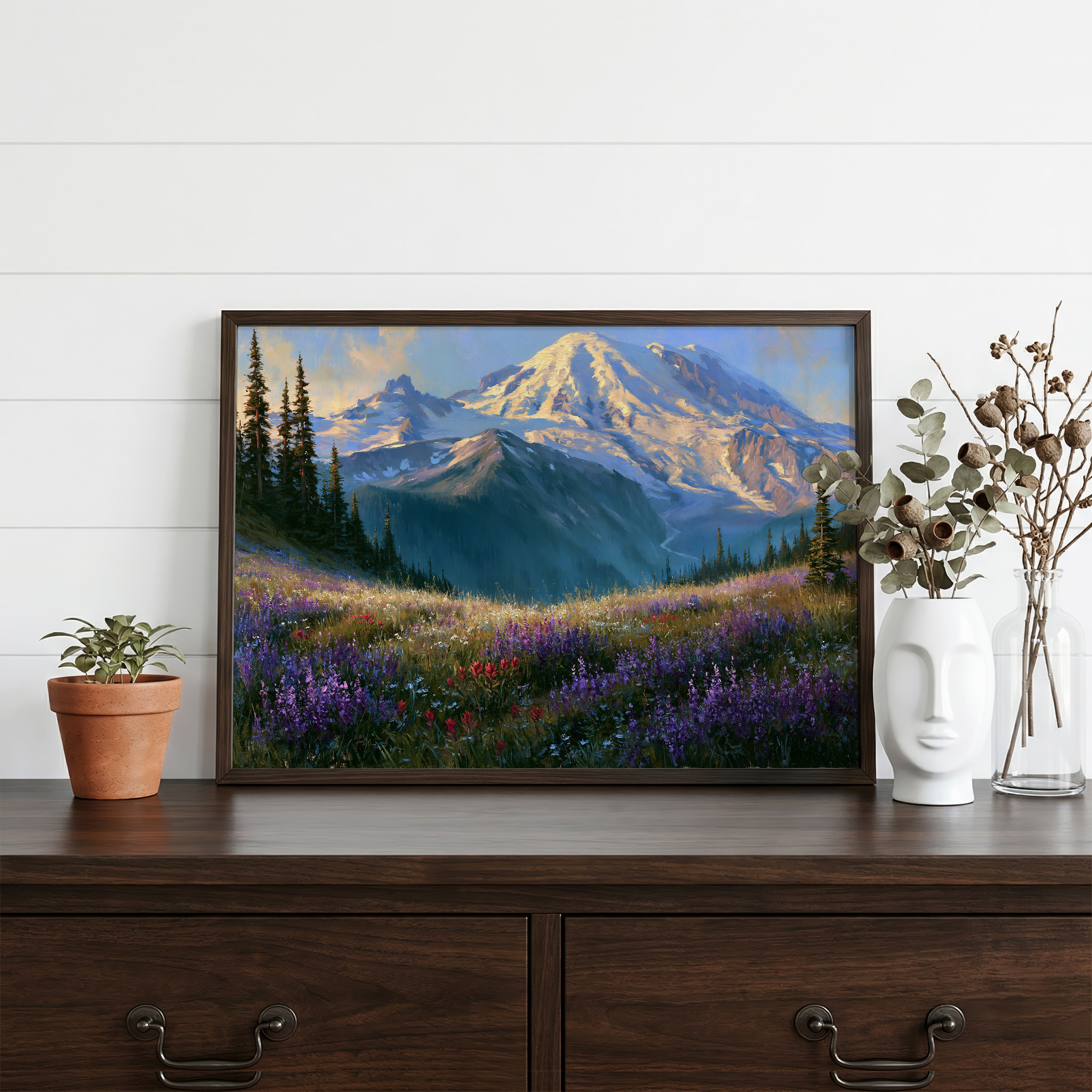 Mount Rainier National Park Classical Oil Painting