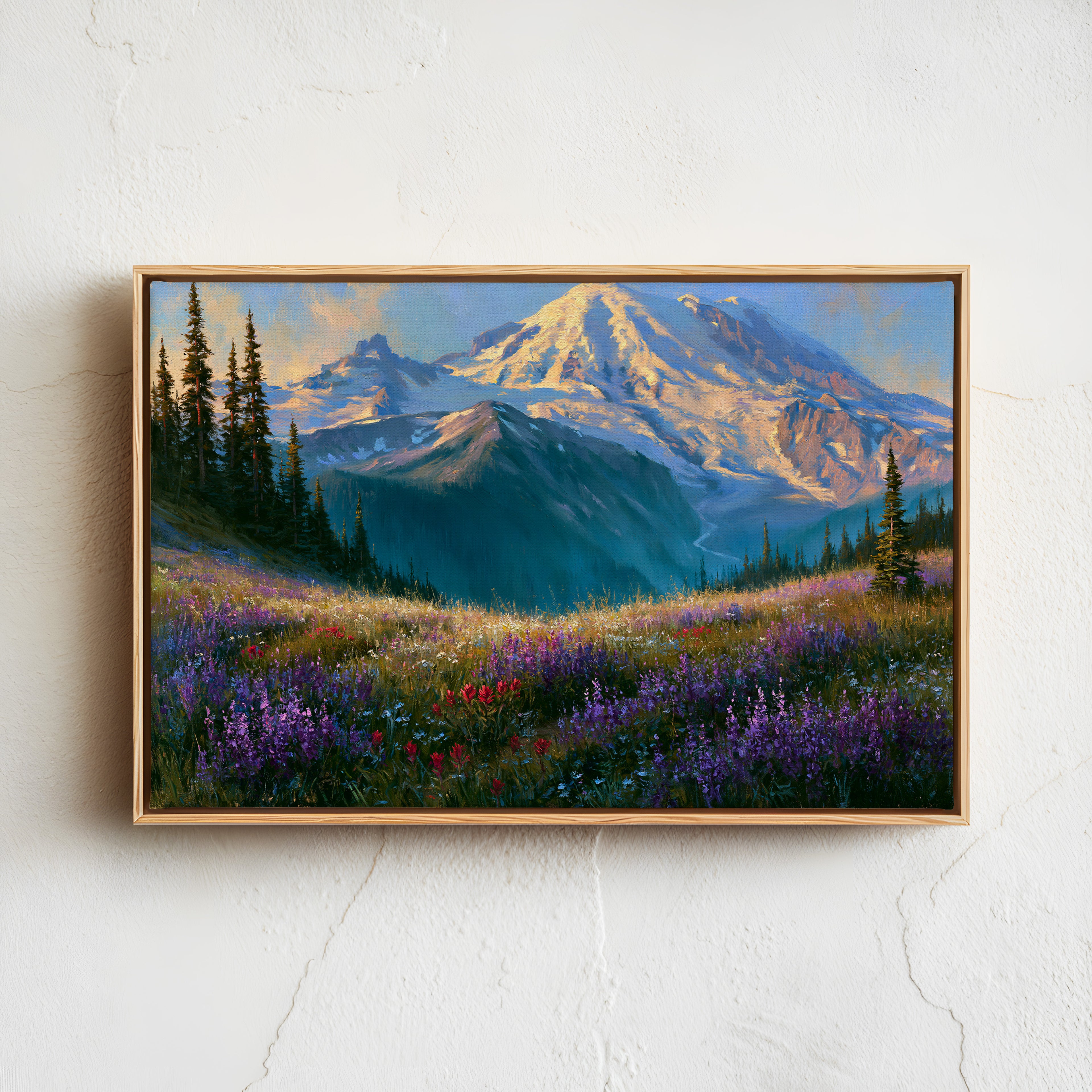 Mount Rainier National Park Classical Oil Painting