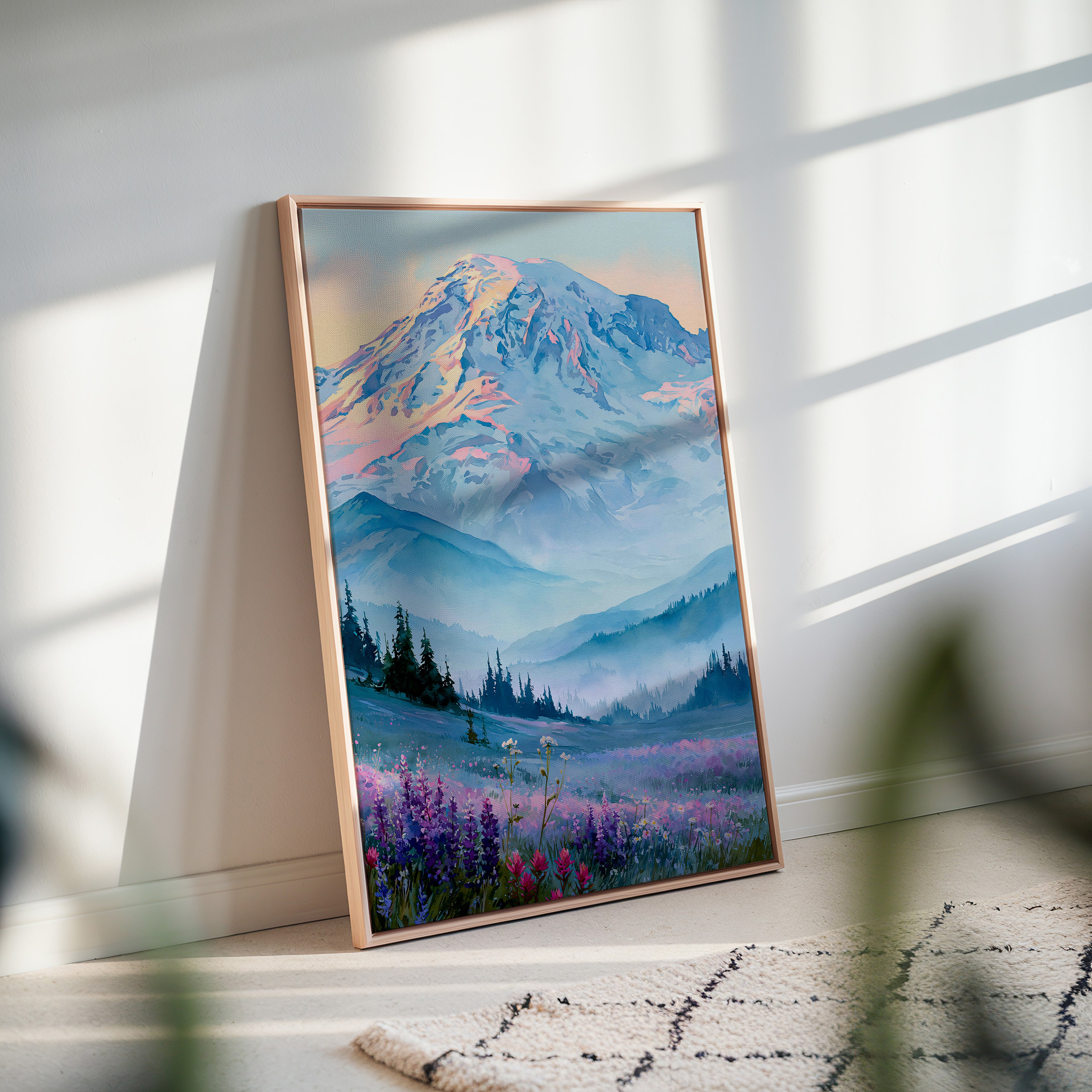 Mount Rainier National Park Watercolor Art