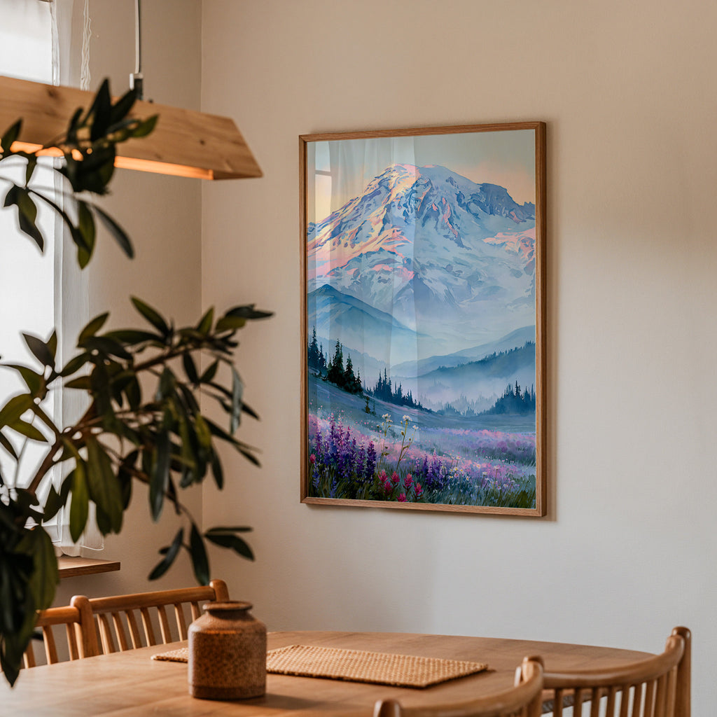 Mount Rainier National Park Watercolor Art