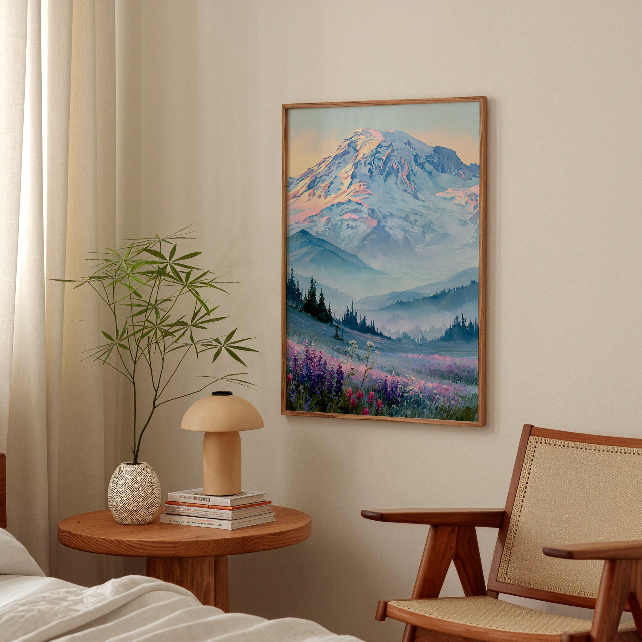 Mount Rainier National Park Watercolor Art