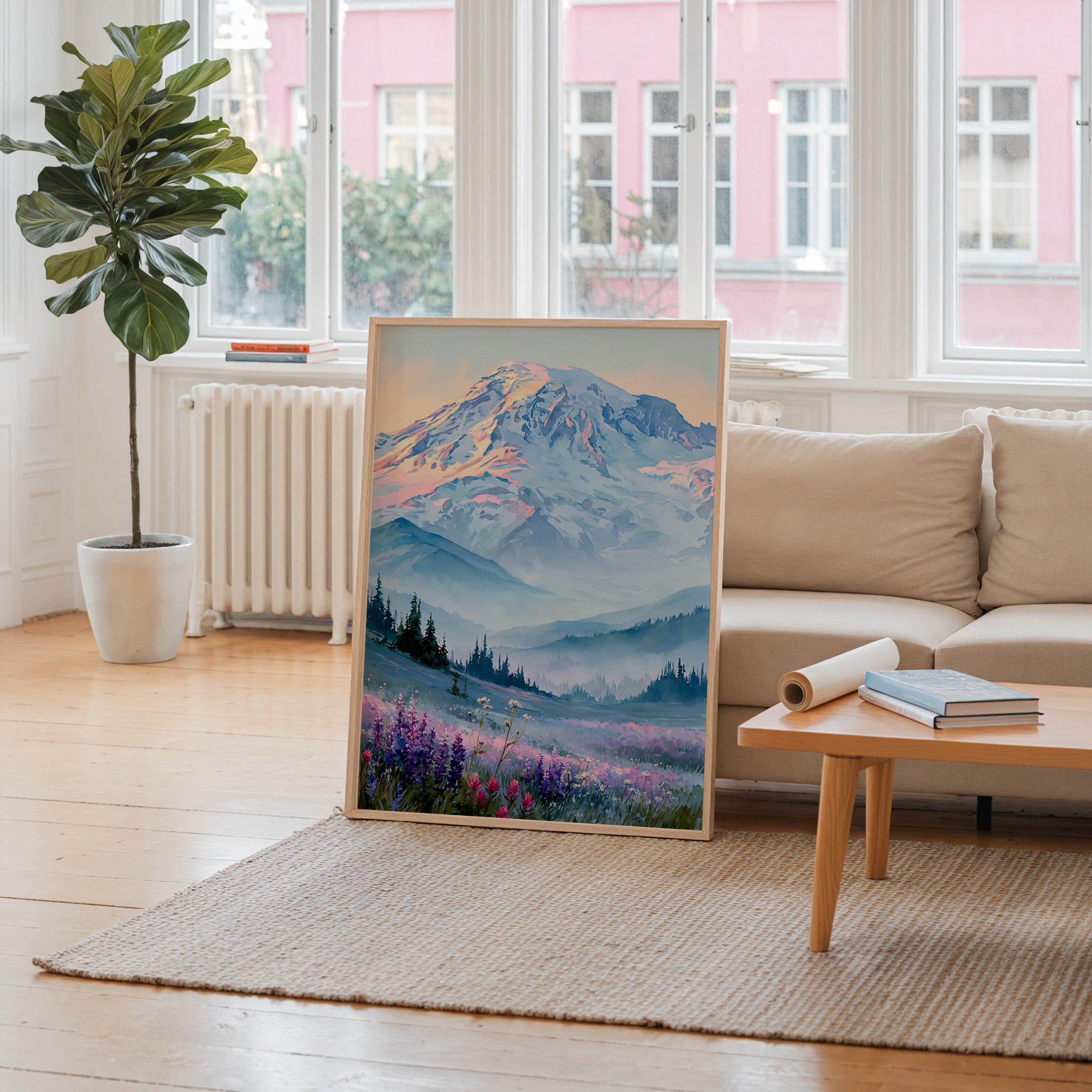 Mount Rainier National Park Watercolor Art