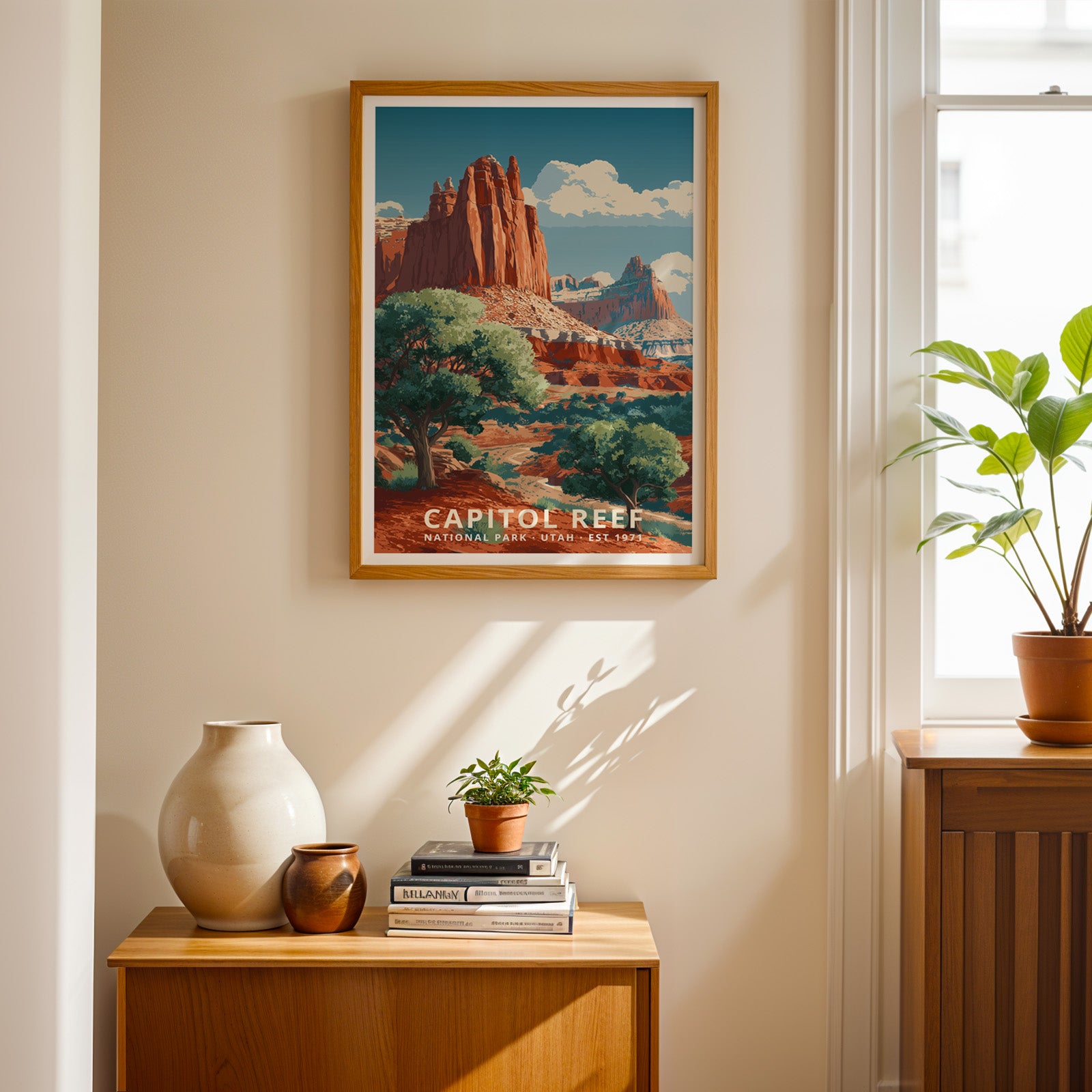 Capitol Reef National Park Retro Art Print